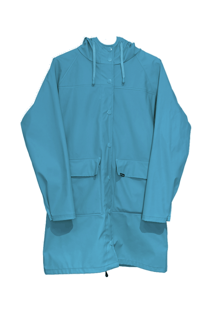 Blue rain coat